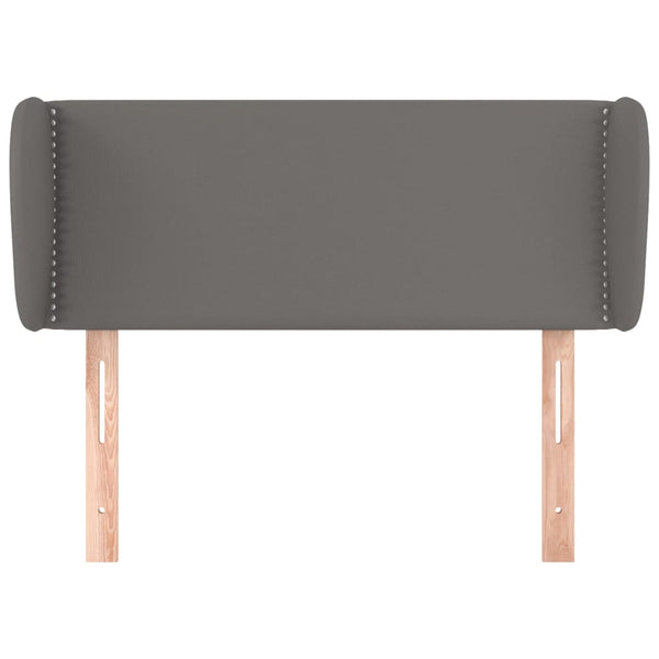 Kopfteil mit Ohren Grau 103x23x78/88 cm Kunstleder