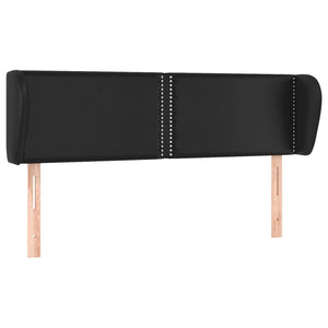 Kopfteil mit Ohren Schwarz 147x23x78/88 cm Kunstleder