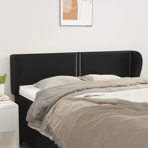 Kopfteil mit Ohren Schwarz 147x23x78/88 cm Kunstleder