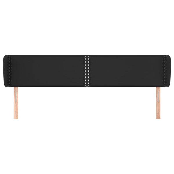 Kopfteil mit Ohren Schwarz 183x23x78/88 cm Kunstleder