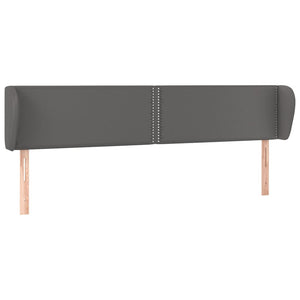 Kopfteil mit Ohren Grau 183x23x78/88 cm Kunstleder