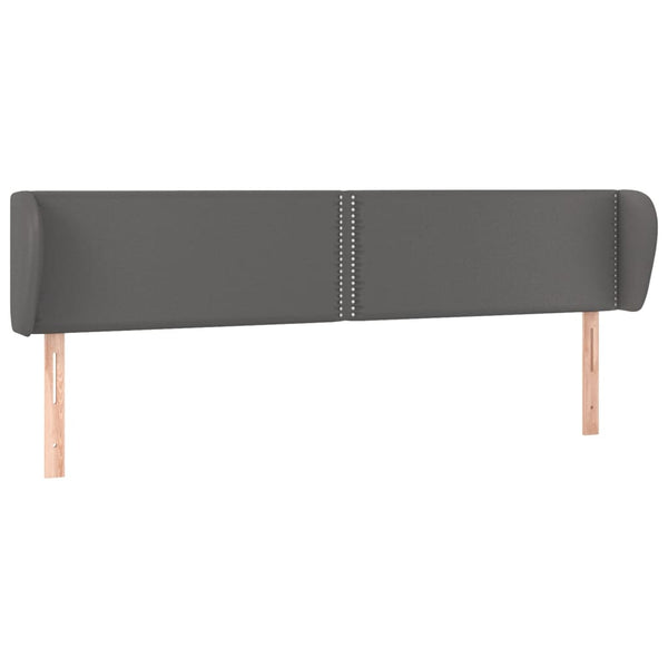 Kopfteil mit Ohren Grau 183x23x78/88 cm Kunstleder