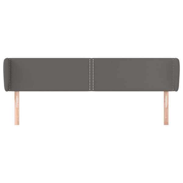 Kopfteil mit Ohren Grau 203x23x78/88 cm Kunstleder