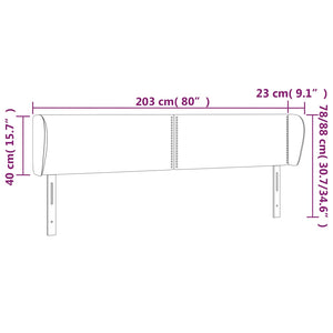 Kopfteil mit Ohren Grau 203x23x78/88 cm Kunstleder