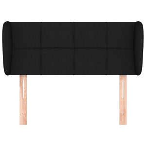 Kopfteil mit Ohren Schwarz 83x23x78/88 cm Stoff
