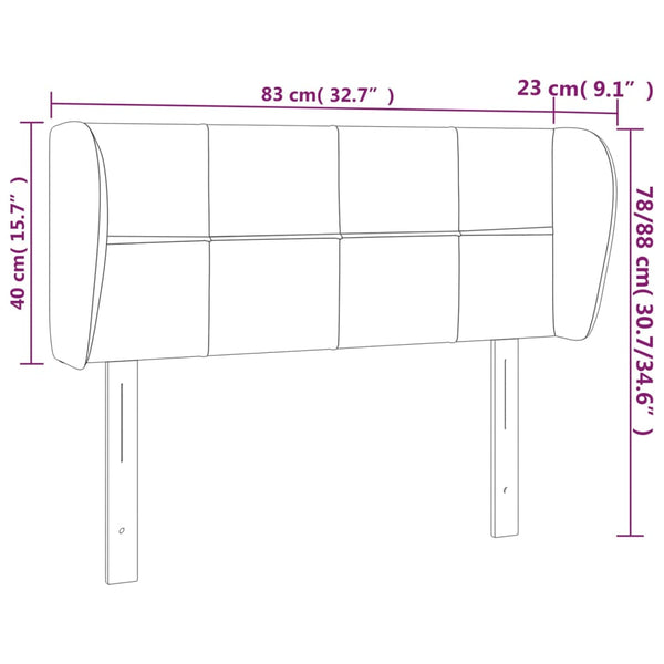 Kopfteil mit Ohren Blau 83x23x78/88 cm Stoff