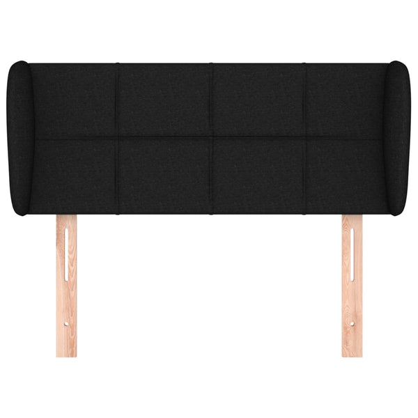 Kopfteil mit Ohren Schwarz 93x23x78/88 cm Stoff
