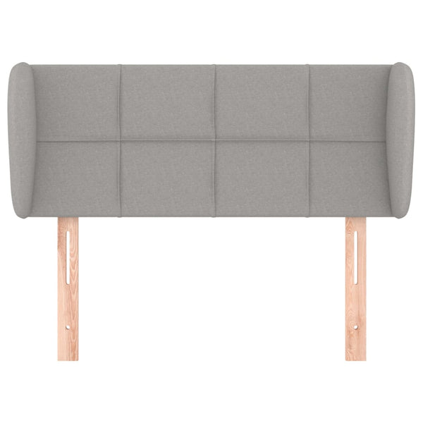 Kopfteil mit Ohren Hellgrau 103x23x78/88 cm Stoff