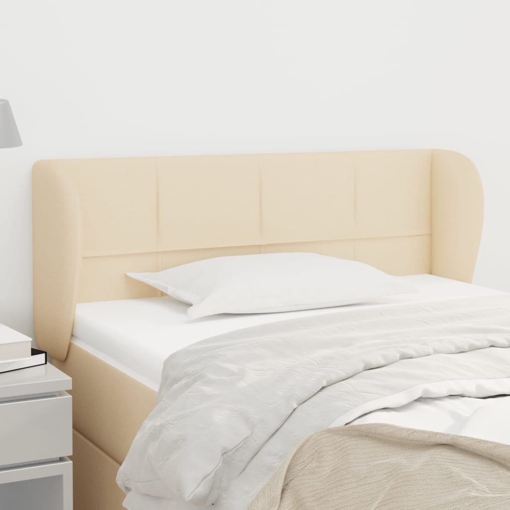 Kopfteil mit Ohren Creme 103x23x78/88 cm Stoff