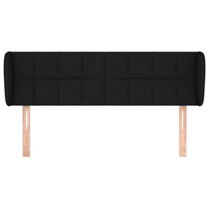 Kopfteil mit Ohren Schwarz 147x23x78/88 cm Stoff