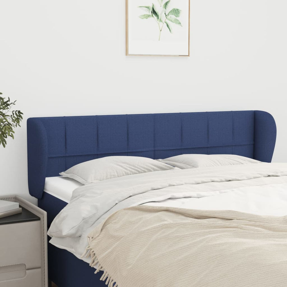 Kopfteil mit Ohren Blau 147x23x78/88 cm Stoff