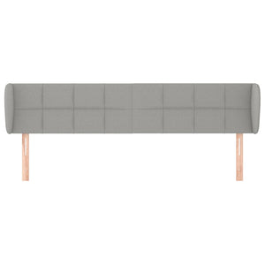 Kopfteil mit Ohren Hellgrau 163x23x78/88 cm Stoff