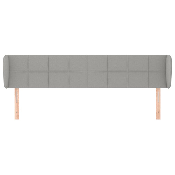 Kopfteil mit Ohren Hellgrau 163x23x78/88 cm Stoff