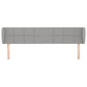 Kopfteil mit Ohren Hellgrau 183x23x78/88 cm Stoff