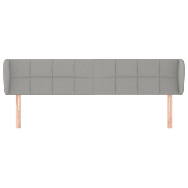 Kopfteil mit Ohren Hellgrau 183x23x78/88 cm Stoff