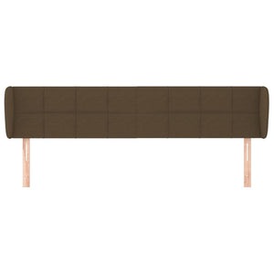 Kopfteil mit Ohren Dunkelbraun 183x23x78/88 cm Stoff