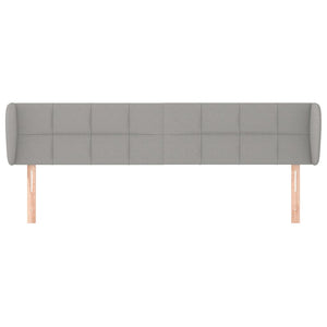 Kopfteil mit Ohren Hellgrau 203x23x78/88 cm Stoff