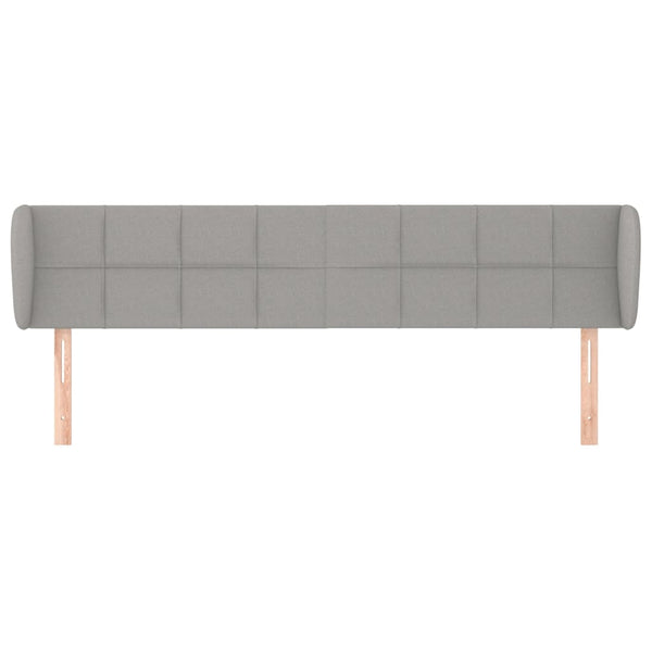 Kopfteil mit Ohren Hellgrau 203x23x78/88 cm Stoff