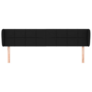 vidaXL Tête de lit avec oreilles Noir 203x23x78/88 cm Tissu