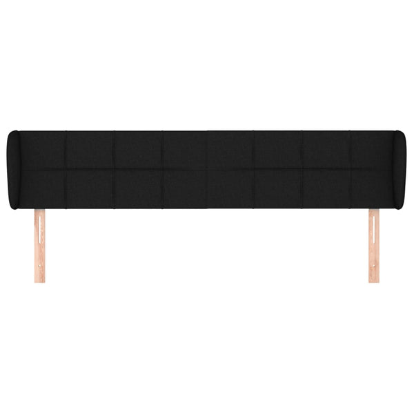 vidaXL Tête de lit avec oreilles Noir 203x23x78/88 cm Tissu