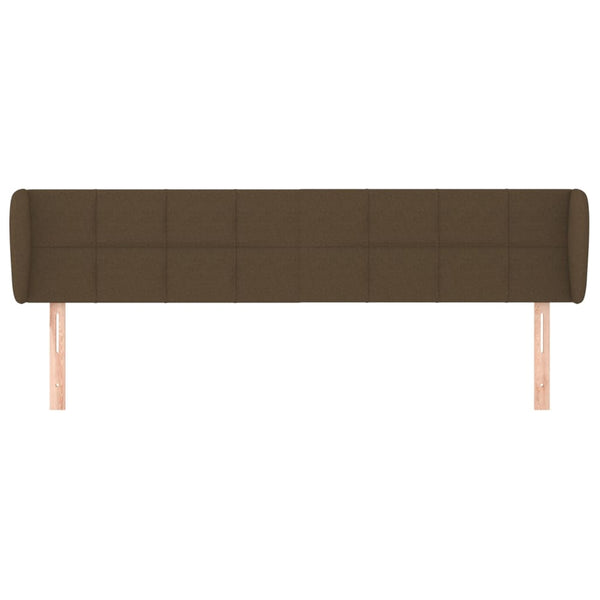 Kopfteil mit Ohren Dunkelbraun 203x23x78/88 cm Stoff