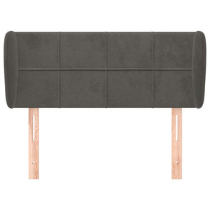 Kopfteil mit Ohren Dunkelgrau 83x23x78/88 cm Samt
