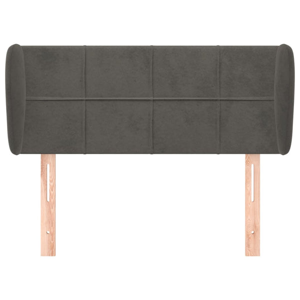 Kopfteil mit Ohren Dunkelgrau 83x23x78/88 cm Samt