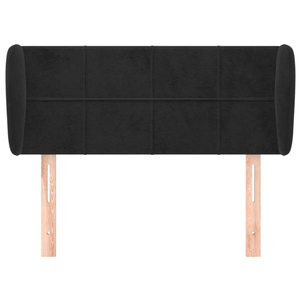 Kopfteil mit Ohren Schwarz 83x23x78/88 cm Samt