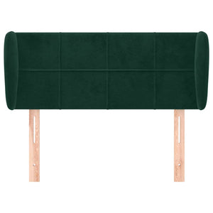 Kopfteil mit Ohren Dunkelgrün 83x23x78/88 cm Samt