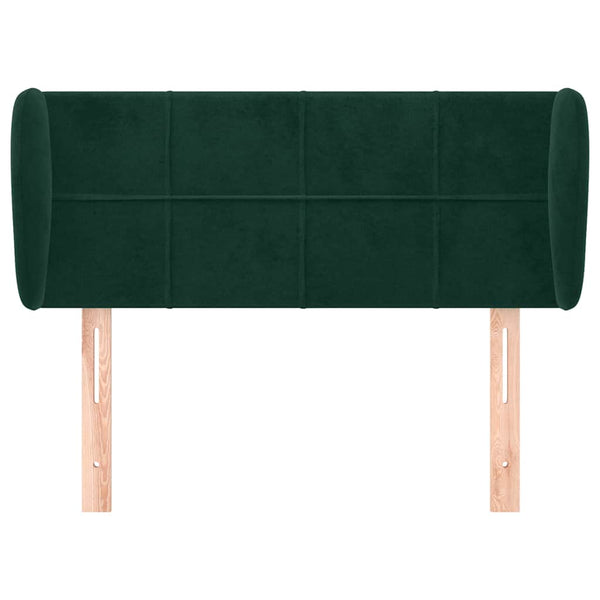 Kopfteil mit Ohren Dunkelgrün 83x23x78/88 cm Samt