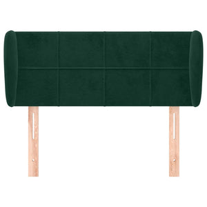 Kopfteil mit Ohren Dunkelgrün 93x23x78/88 cm Samt