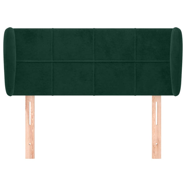 Kopfteil mit Ohren Dunkelgrün 93x23x78/88 cm Samt