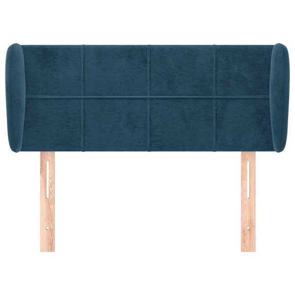 Kopfteil mit Ohren Dunkelblau 93x23x78/88 cm Samt