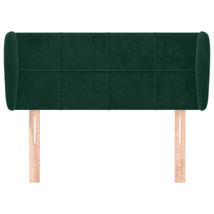 Kopfteil mit Ohren Dunkelgrün 103x23x78/88 cm Samt