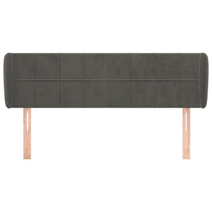 vidaXL Tête de lit à oreilles Gris foncé 147x23x78/88 cm Velours