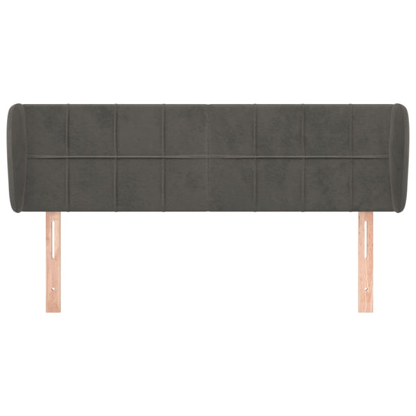 vidaXL Tête de lit à oreilles Gris foncé 147x23x78/88 cm Velours