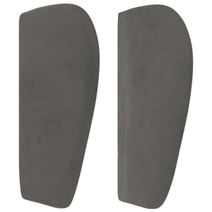 vidaXL Tête de lit à oreilles Gris foncé 147x23x78/88 cm Velours