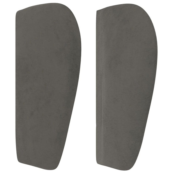 vidaXL Tête de lit à oreilles Gris foncé 147x23x78/88 cm Velours