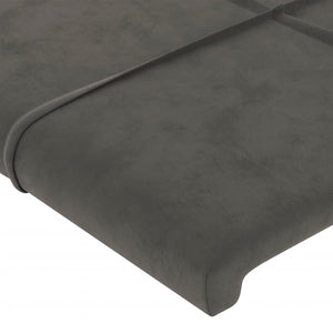 vidaXL Tête de lit à oreilles Gris foncé 147x23x78/88 cm Velours