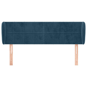 Kopfteil mit Ohren Dunkelblau 147x23x78/88 cm Samt