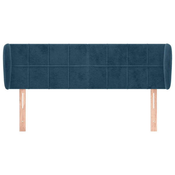 Kopfteil mit Ohren Dunkelblau 147x23x78/88 cm Samt