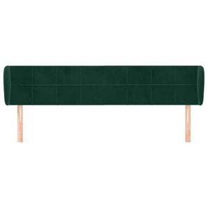 Kopfteil mit Ohren Dunkelgrün 163x23x78/88 cm Samt