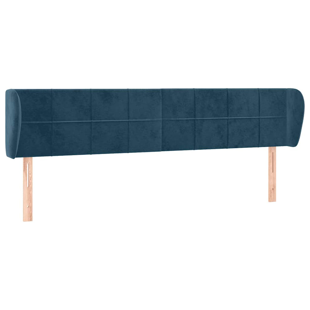 Kopfteil mit Ohren Dunkelblau 163x23x78/88 cm Samt