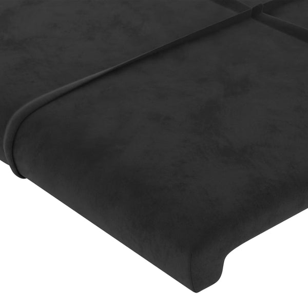 Kopfteil mit Ohren Schwarz 183x23x78/88 cm Samt