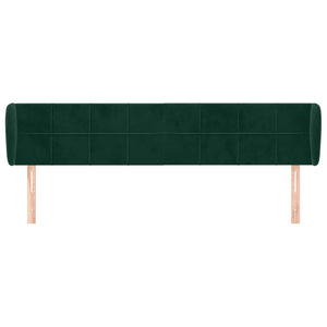 Kopfteil mit Ohren Dunkelgrün 183x23x78/88 cm Samt