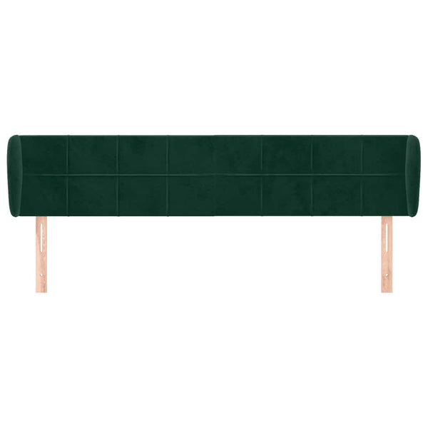 Kopfteil mit Ohren Dunkelgrün 183x23x78/88 cm Samt