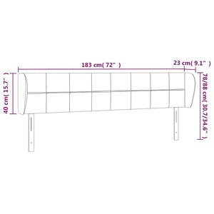 Kopfteil mit Ohren Dunkelblau 183x23x78/88 cm Samt