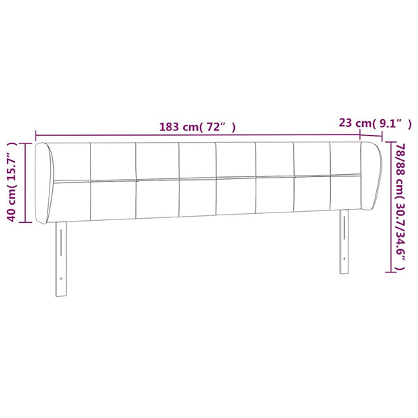 Kopfteil mit Ohren Dunkelblau 183x23x78/88 cm Samt