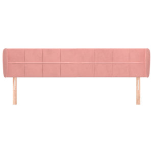 Kopfteil mit Ohren Rosa 183x23x78/88 cm Samt