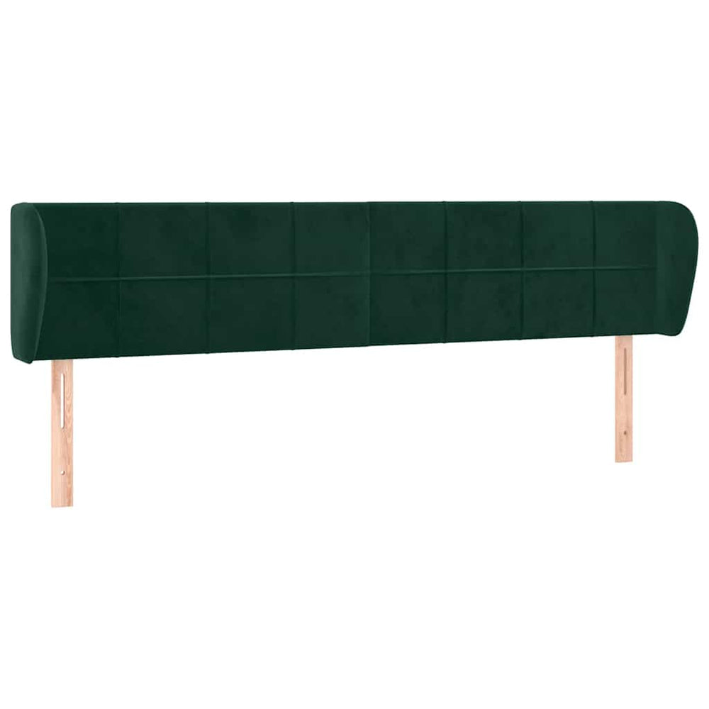 Kopfteil mit Ohren Dunkelgrün 203x23x78/88 cm Samt